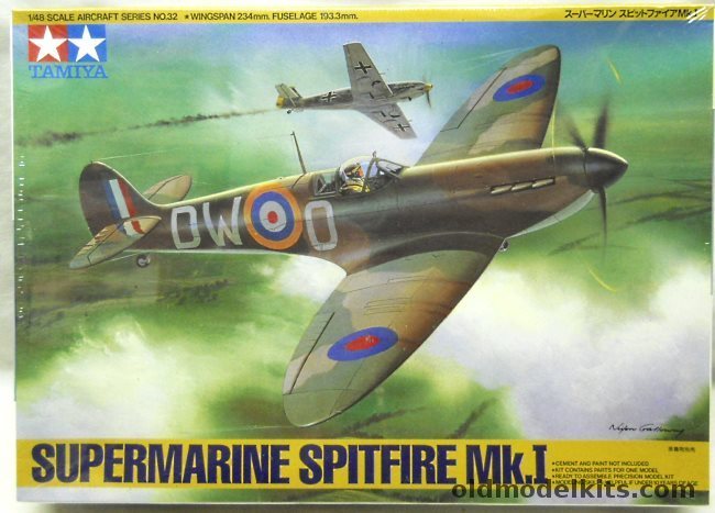 Tamiya 1/48 Supermarine Spitfire Mk.I, 61032-2500 plastic model kit